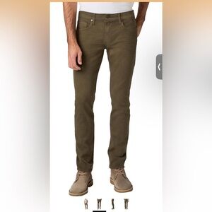 PAIGE Slim Straight Olive-Tone Jeans for Men